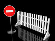 traffic fence with sign stop