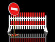 traffic fence with sign stop