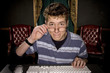 teenage boy working on computer
