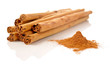 sticks and powder of cinnamon sticks and powder of cinnamon