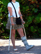 crutches and a broken ankle