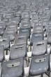 Close-up shot of many chairs in Saint Peter's Square in Rome, It