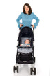 mother, baby and pram