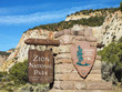 Zion National Park sign.