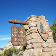 Zion National Park sign.