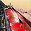 combine harvesting soybeans.