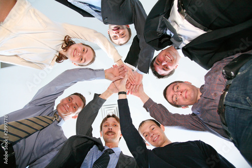 friends circle with hands