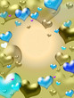 golden hearts background