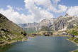 beautiful lake between the alps, switzerland