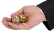 palm with pair of six of dice