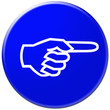 blue icon with symbol of hand
