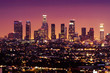 downtown los angeles skyline at night, california