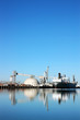 seaport ship reflection