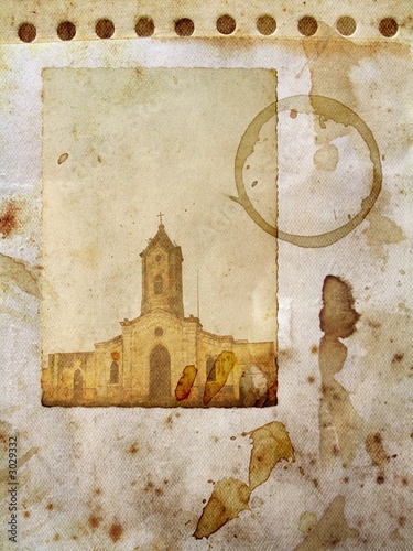 Photo: grunge paper with church card grunge paper with church card