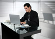 man working at desk