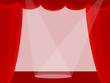 red stage curtain background with light
