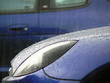 rain soaked car