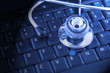 laptop and stethoscope laptop and stethoscope