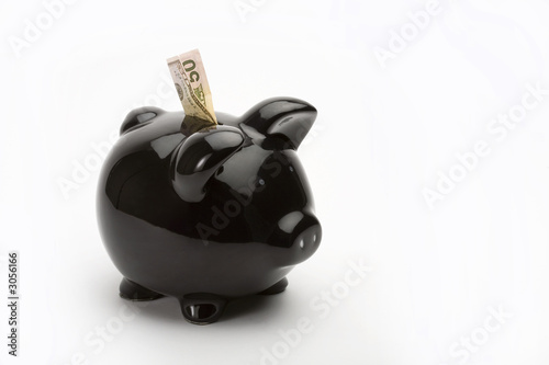 Photo: piggy bank with 50 bucks piggy bank with 50 bucks