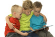three reading boys