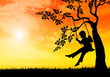 kid on swing