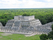 pyramid maya with the jungle behind, chichen itza, mexico
