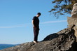 pensive standing