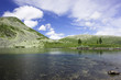 lake in woody mountain
