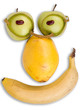 intelligent face made of fruits intelligent face made of fruits