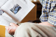 reading newspapers closeup