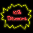 neon signboard - 10 percent discount