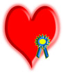 Red heart with ribbon