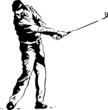 the golf swing pose - one of a series of instructi
