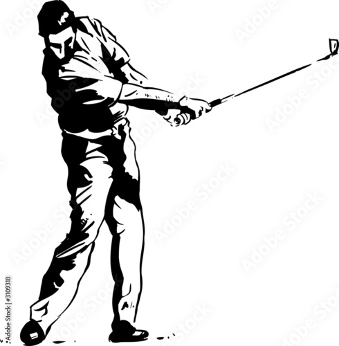 Foto: the golf swing pose - one of a series of instructi the golf swing pose - one of a series of instructi
