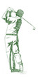 Foto: the golf swing pose - one of a series of instructional illustrat the golf swing pose - one of a series of instructional illustrat