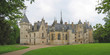 large vista of a french castle, meilland castle, france, panoram