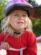 girl with bicycle helmet