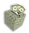 Illustration: Dollar cube piggy bank Dollar cube piggy bank