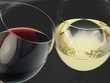 weiß wein und rot wein glas