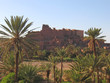 moroccan ksar fortress with palm trees, ouarzazate, morocco