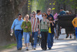 teens group walking ahead