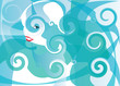 female face aquamarine