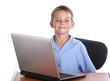 school boy with laptop