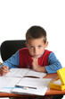 young boy doing homework