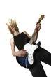 a young man playing guitar