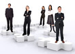 business teamwork on puzzle pieces