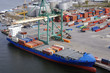 container-port seen from helicopter