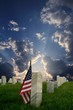 national cemetery with american flag national cemetery with american flag