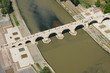 areal view of the stone bridge on vardar river areal view of the stone bridge on vardar river