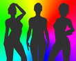 party-girls with rainbow background and laserlight party-girls with rainbow background and laserlight